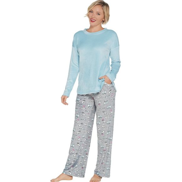 Cuddl Duds Intimates Sleepwear Cuddl Duds Petite Ultra Plush Velvet Fleece Novelty Pajama Set 2512 Poshmark